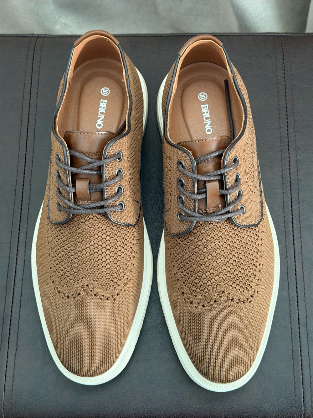 Bruno Men’s Tan Knit Derby Shoes